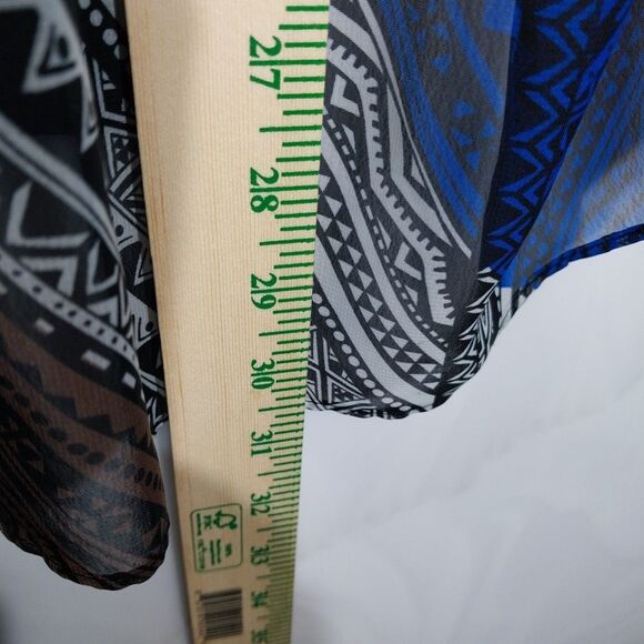 ECI Beaded Tank Top Sz 10 Sheer Lined Flowy Boho Chic Tribal Geometric Aztec - Picture 4 of 9